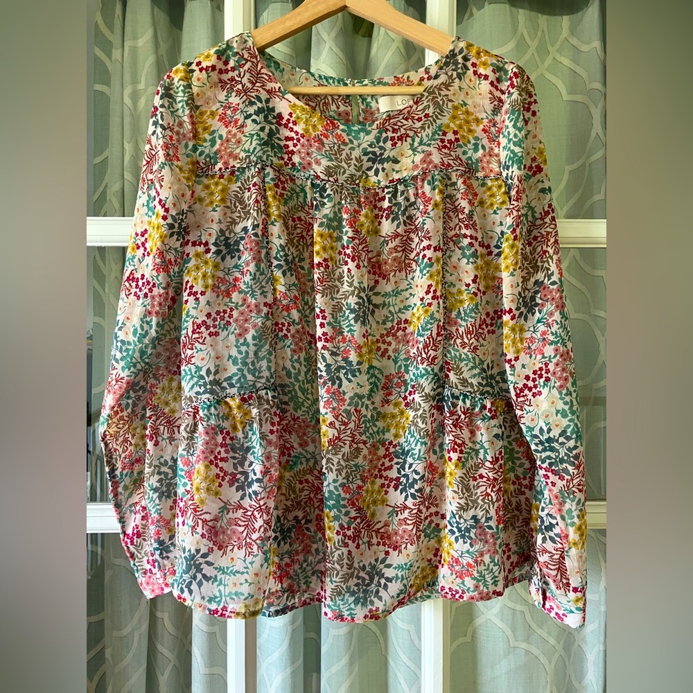 Ann Taylor LOFT Floral Multicolor Women's Top size S